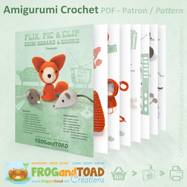 Fox & Mice / Renard & Souris - Amigurumi Crochet PDF - Patron / Pattern - FROG and TOAD Créations